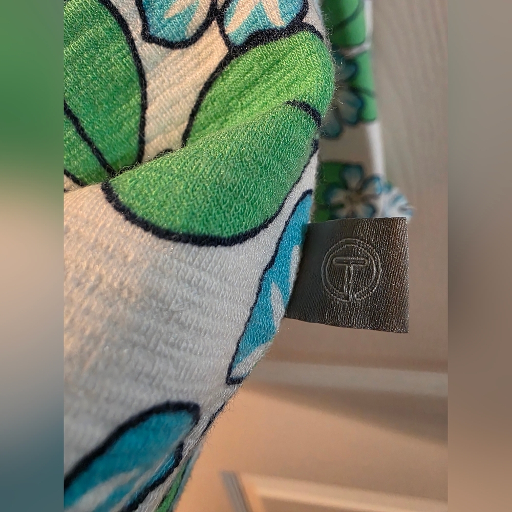 NWT TALBOTS Floral Quarter-Zip Pullover Top - Green Floral SZ 2XL - Picture 9 of 10